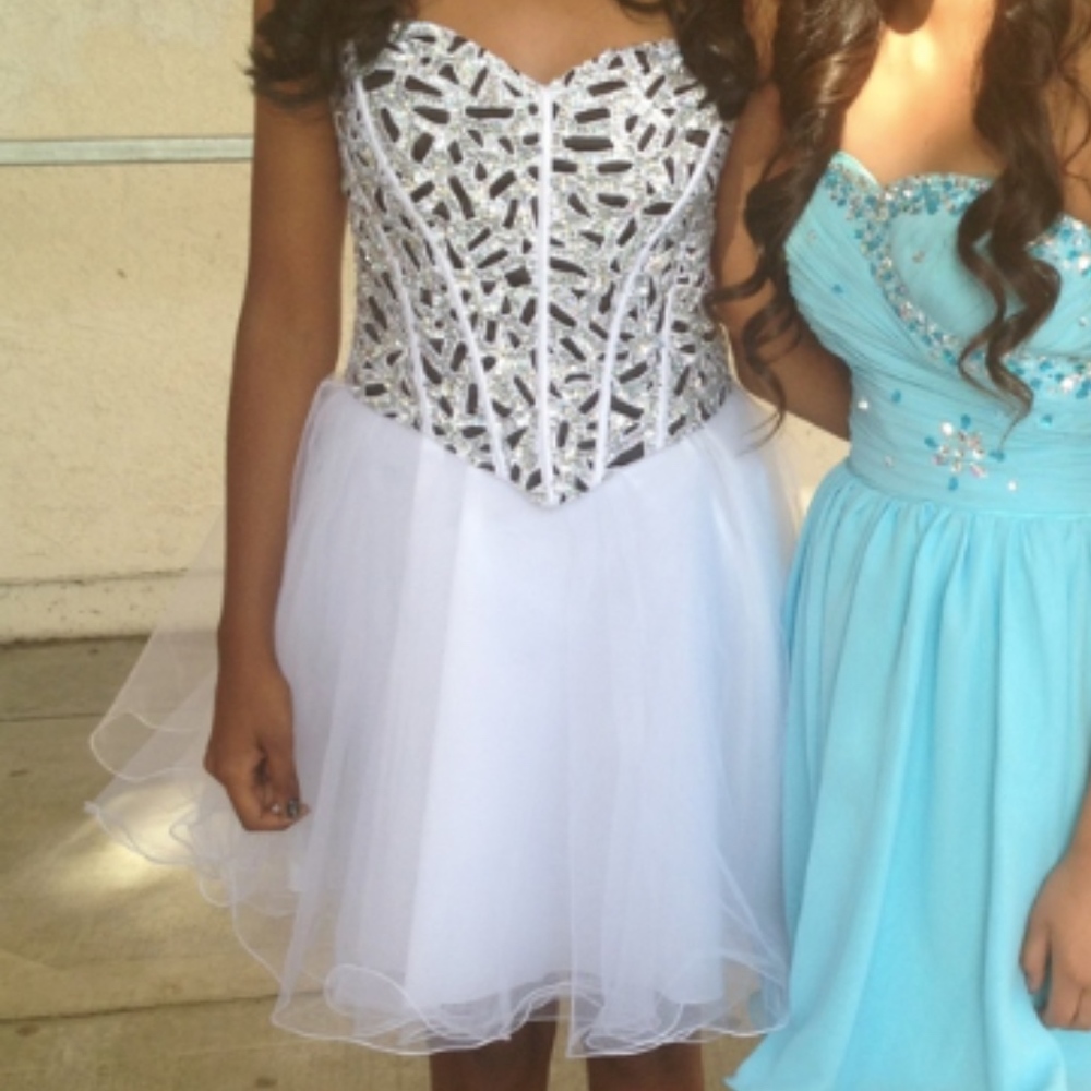 Prom Short Strapless Sweetheart Sequins Dress - Picture 8 of 8